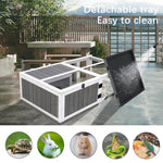 ZUN 43"Upgrade waterproof tray, activity tray, wooden turtle house indoor small animal turtle cage 98540443