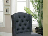 Rustic Style 2pc Counter Height Chair Bold Distressed Nailhead Trim Wingback Antique Black Finish B2741P408967