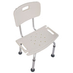 ZUN Medical Bathroom Safety Shower Tub Aluminium Alloy Bath Chair Seat Bench with Removable Back White 46933566