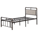 Single-Layer Bed Head and Soft Pull Button Bed End Standpipe Water Pipe Bed Twin Black Gold-Painted 29584293