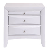 White Nightstand with 2 Drawers B062P181313