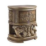 Brown and Gold 2-Drawer Nightstand B062P215401