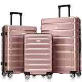Hardshell Luggage Set 3 Piece, Durable ABSPC Travel Suitcase with Spinner Wheels for Men Women N730P245304R