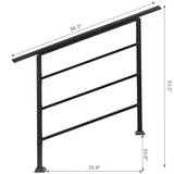 Handrails for Outdoor Steps, Wrought Iron Handrail Fits 1 to 4 Steps, Transitional Handrail with 27863696