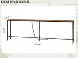 70.9 inch Narrow Long Console with 2 Power Outlets & USB Ports, Narrow Entryway Sofa 82226885
