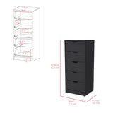 Dresser Kamran, Five Drawers Narrow, Black Wengue Finish B092122838