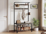 Hall Tree with Shoe Bench and Coat Rack, 4-in-1 Coat and Shoe Rack for Entryway, Mudroom Storage, 90493113