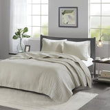 3 Piece Quilt Set Cream Full/Queen B035129045