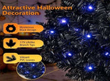 2 Pack 24in Black Pre-Lit Christmas Wreath, 179 Branch Tips, 35 Purple LED Lights, IP44 Timer, 09515485