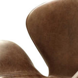 Retro Brown and Chrome Accent Chair with Padded Cushion B062P186468