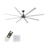 96" Ceiling Fan with Light and Remote Control, 6-Speed Noiseless Reversible DC Motor, 8 Durable W2878P254297