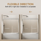 60" W x 57" H Aluminum Frame Double Sliding Shower Door, Soft-Close Chrome Bathtub Door, 1/4" W3377P308212