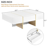 ON-TREND 47.2'' x 31.4''Minimalist High Gloss Coffee Table with 2 Drawers, Multi-Storage Rectangle N721P180693K