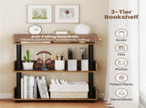 3-Tier Industrial Bookshelf with Anti-Falling Guardrails, 33 LBS Per Shelf Storage Organizer 30941632