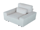 Corduroy Upholstered Armchair with Throw Pillow Soft Single-Seat Lounge Chair for Cozy Corners, 30946121