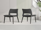 Modern minimalist grey PU leather Dining Chairs Set of 2, comfortable backrest design, metal leg W1727P251123