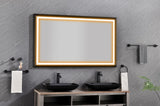 84in. W x 48in. H Oversized Rectangular Black Framed LED Mirror Anti-Fog Dimmable Wall Mount W127291633