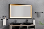 ZUN 84in. W x 48in. H Oversized Rectangular Black Framed LED Mirror Anti-Fog Dimmable Wall Mount W127291633