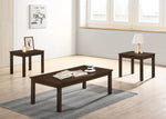 ZUN Walnut / Brown Color Elegant 3pc Coffee Table Set 1x Coffee Table and 2x End Tables Living Room B011P237497