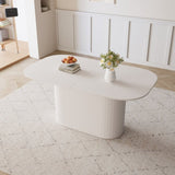 63 " MDF New Cream Style Dining Table and Regular Edge Table, 4-8 Person Dining Table, Vertical 28742696