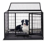 ZUN 42 Inch Heavy Duty Dog Crate, Metal Dog Cage Dog Kennel for Medium to Large Dogs with Double Doors, 52893270