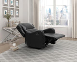 Black Reclining Chair 1pc Comfort Seating Faux Leather Upholstery Living Room Furniture Solid Wood B011P294664
