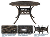 90*90*75cm Round Top Courtyard Cast Aluminum Table Bronze 20841145