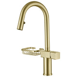 High Arc Pull-Down Kitchen Faucet - Single Hole Stainless Steel, Modern Sink Faucet W1217P358172