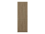 Tall Bookcase 71" H with 2 Doors, Five Interior Shelves, Natural Oak/White B097P480465