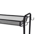 Slim 3-Tier Rolling Bathroom Storage Cart with Hooks, Black 67191976