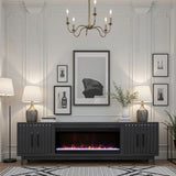 Radiance 94 inch Fireplace TV Stand, for TVs up to 100 inches, Black Finish B108P345212