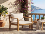 Acacia wood patio furniture club chair,24" deep seat design with soft cushion, suitable for N780P387144T