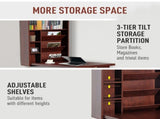 Wall Mount Desk Cabinet-Mahogany 92226147
