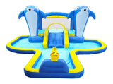 8 in1 Inflatable slide water park trampoline bouncing house outdoor garden with Dolphin sprinkler & 05034806