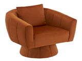 360&deg Swivel Accent Chair, Modern Velvet Fabric Living Room Armchair with Fluffy Cushions, Comfy 41128047