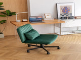Green Velvet Criss Cross Armless Office Chair with Wheels - Versatile for Home Office, Meditation & W3394P329164