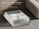 grey XL15 Stainless steel cat litter box, made of thickened material to prevent scratching and 79615276
