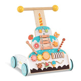 Wooden Baby Walker with 3-Position Adjustable Heights and Smooth Wheels 90890793