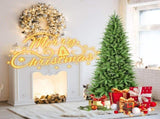 7FT Slim Christmas Tree 1180Tips, PEPVC Branches, Hinged Design for Easy Setup, Stable Metal T3637P598496