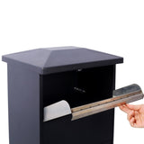 ZUN Large Package Delivery Parcel Mail Drop Box for Porch, Floor Lockable Drop Slot Mail Box with Parcel W465P188059