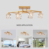 6-Light Crystal Ceiling Light for Dining Room, Modern Ceiling Lamp with Light Fixture For Entryway, W1592P251110