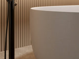47'' Freestanding Bathtub Resin Stone Soaking Bathtub Solid Surface Modern Tubs with Overflow and 56045848