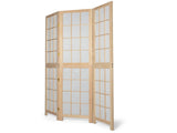 3.94ft 3-Panel Folding Screen Painted Natural Wood Finish, Split-Section 36347050
