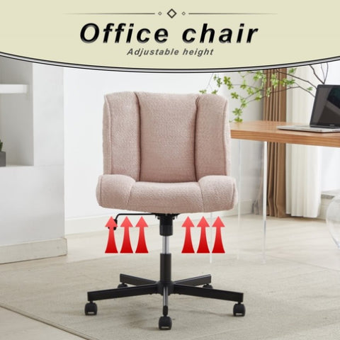 ZUN Armless Desk Chairs with Wheels Office Chair Vanity Chair with Technical Cloth Adjustable Swivel W2725P207687