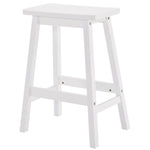 ZUN 2pcs Pine Wood Saddle Seat Bar Stool White 07638895