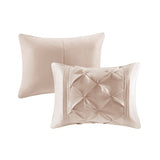 7 Piece Tufted Comforter Set Blush Full B03597145