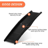 ZUN 60 inch Nonslip Folding Dog Ramp, Tri-Fold Portable Lightweight Pet Ramp for Cars, Trucks and SUVs 29375862