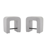 ZUN 24'' Boucle stool Set of 2,Dining Chairs for Home Kitchen Island,Grey N780P187017G