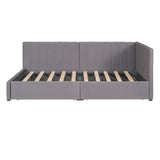 ZUN Upholstered Daybed with 2 Storage Drawers Twin Size Sofa Bed Frame No Box Spring Needed, Linen 55807837