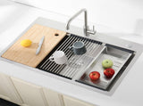 Stainless Steel Kitchen Sink, 30x22 Single Bowl, Overmount Handmade Sink in Dark Gray, with 83895540